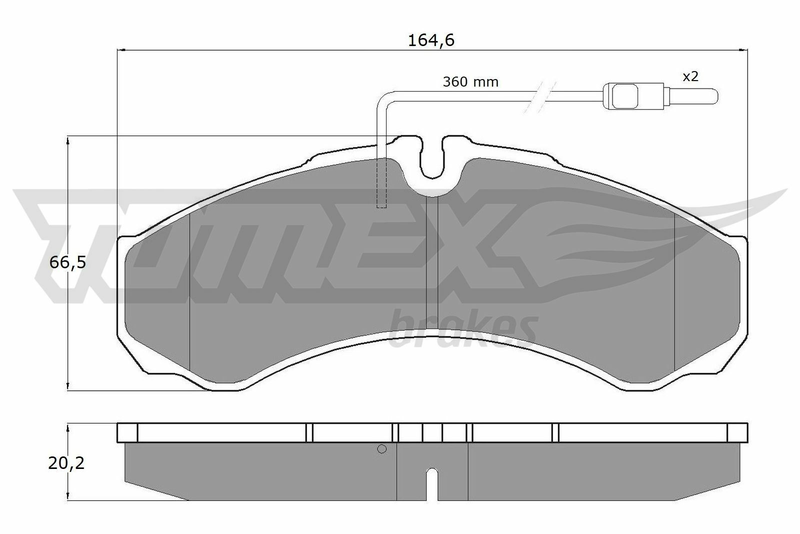 Sada brzdových destiček, kotoučová brzda TOMEX Brakes